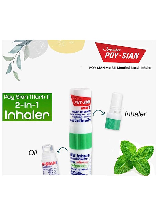 POY SIAN عبوة من 6 قطع من أجهزة الاستنشاق الأنفية بالمنثول مارك II  - Image 2