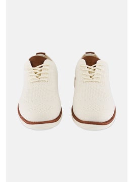 Algspar Women Brand Logo Lace Up Casual Shoes, Light Beige  - Image 4