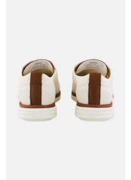 Algspar Women Brand Logo Lace Up Casual Shoes, Light Beige  - Image 3