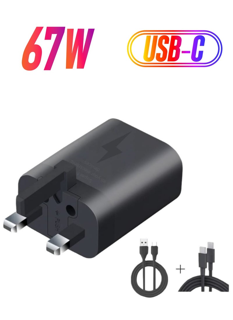 traditious 67W Fast Charger Type C Adapter Plug, Dual Port Charger For Android And IOS Devices | Fast Charging For All C type Devices Samsung Charger, iPhone Charger, Huawei Charger, OnePlus Charger, iPad Charger  - Image 1