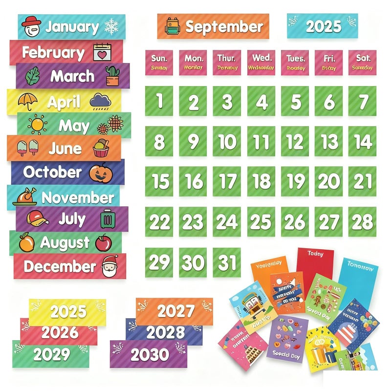 Eamay Calendar Pocket Chart Cards and Classroom Calendar Cards Kit for Homeschool 71cards 71 - Image 2