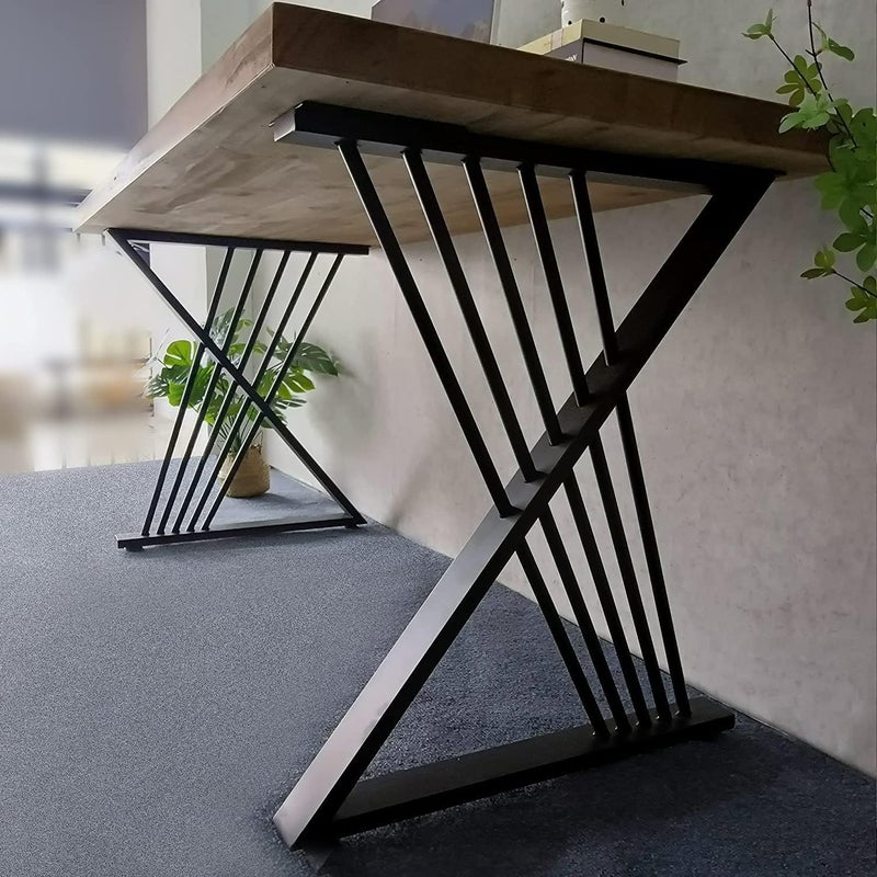 Reyox Metal Legs for Table 28 inch H x 18 inch W DIY Desk Legs Computer Steel Furniture Legs Bench Table Legs Office Metal Legs Industrial Coffee Legs Pack of 2 2006 Z - Image 1