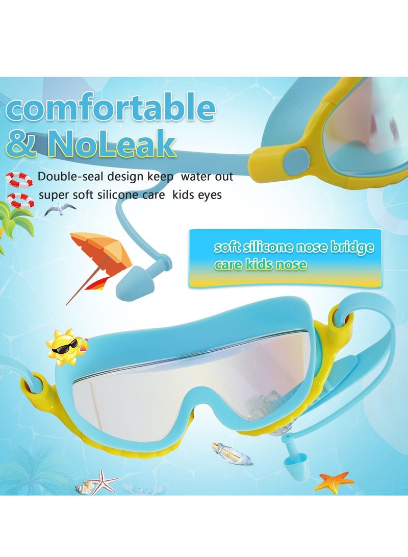 2 Pack Swimming Googles for Children Swim Googles for Age 3 14  No Leaking Anti Fog Kids Googles Wide Vision Glasses
