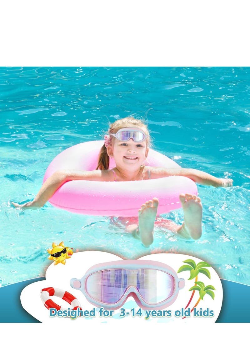2 Pack Swimming Googles for Children Swim Googles for Age 3 14  No Leaking Anti Fog Kids Googles Wide Vision Glasses