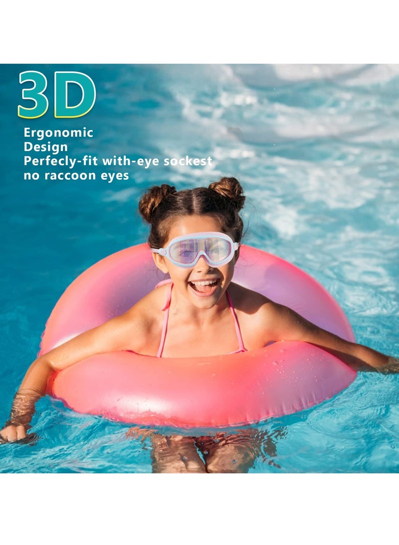 2 Pack Swimming Googles for Children Swim Googles for Age 3 14  No Leaking Anti Fog Kids Googles Wide Vision Glasses