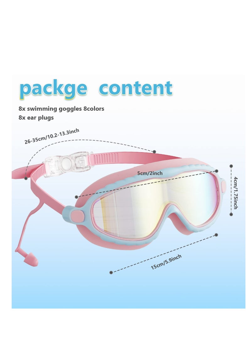 2 Pack Swimming Googles for Children Swim Googles for Age 3 14  No Leaking Anti Fog Kids Googles Wide Vision Glasses