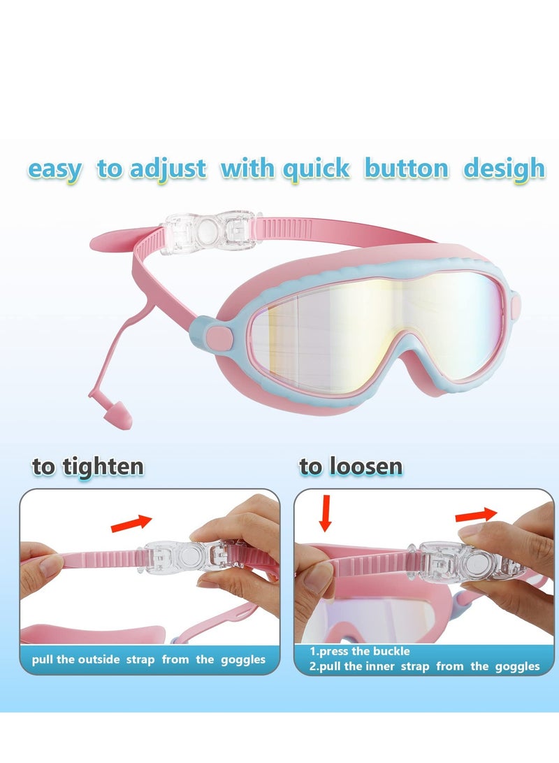 2 Pack Swimming Googles for Children Swim Googles for Age 3 14  No Leaking Anti Fog Kids Googles Wide Vision Glasses