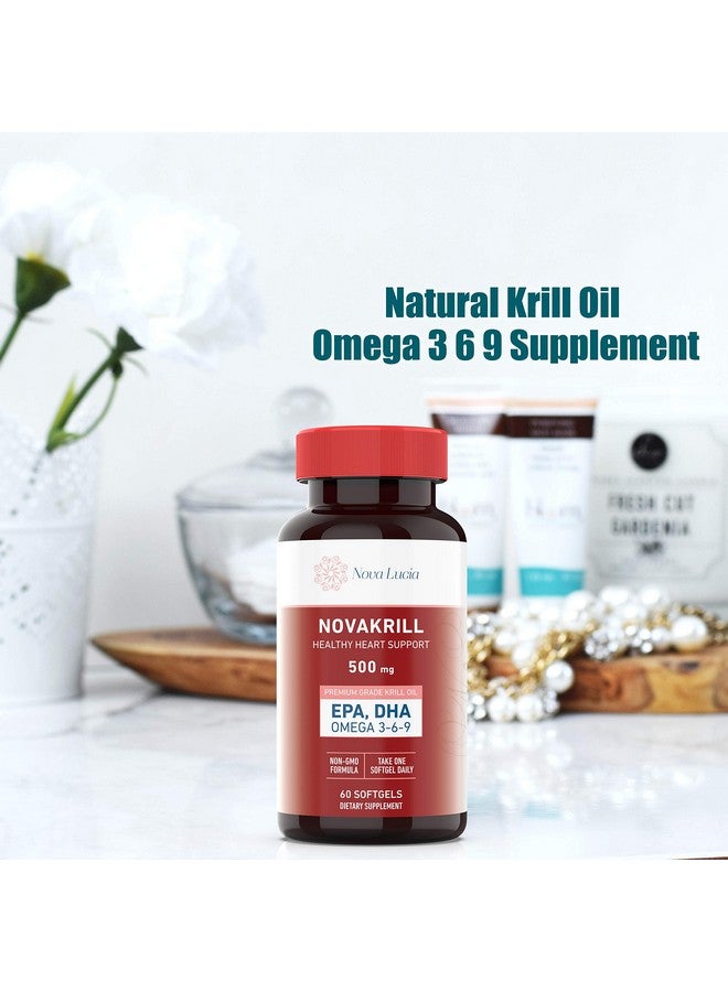 Nova Lucia Natural Krill Oil Omega 3 6 9 Supplement, Burpless 60 Red Liquid Softgels, Rich in EPA, DHA, Astaxanthin, No Fishy Aftertaste, 1000mg per 2 Softgels - Image 5