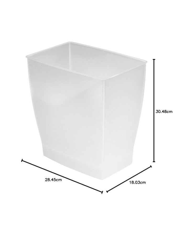 InterDesign Idesign 64720 Spa Rectangular Trash Can  Waste Basket Garbage Can For Bathroom  Bedroom  Home Office  Dorm  College  2.5 Gallon  Frost - Image 4