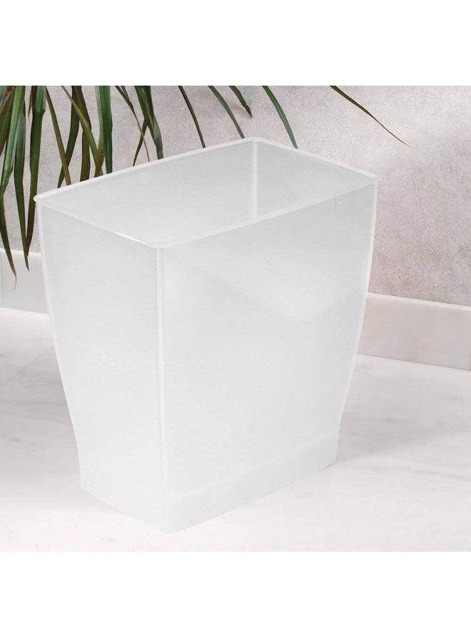InterDesign Idesign 64720 Spa Rectangular Trash Can  Waste Basket Garbage Can For Bathroom  Bedroom  Home Office  Dorm  College  2.5 Gallon  Frost - Image 2