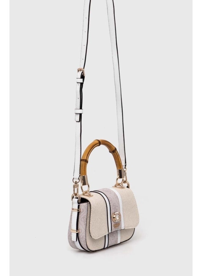 GUESS حقيبة يد صغيرة من غس كيريم 4G بشعار AG933778 أبيض لوجو - Image 2
