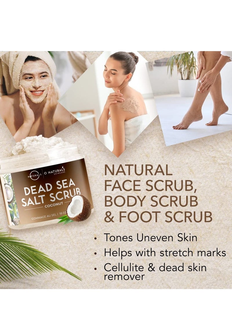 O Naturals O Naturals Coconut Scrub & 1pc Citrus Soap Bundle - Exfoliating Coconut Oil Dead Sea Salt Deep-Cleansing Face & Body Scrub, Organic & Natural Soap for Men & Women, Citrus Mens Soap  - Image 2