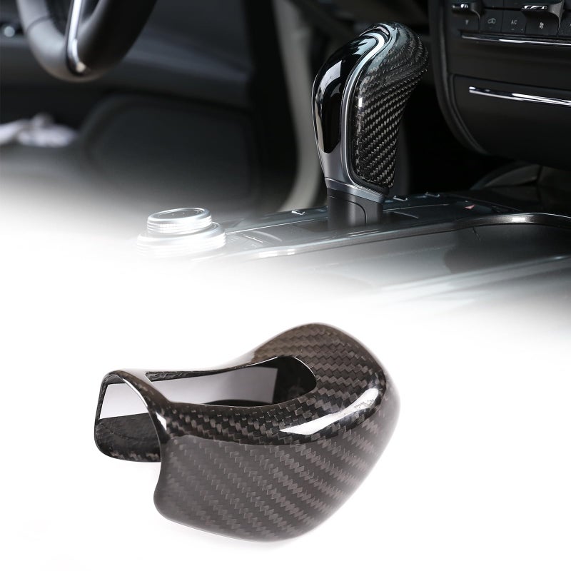 Aotumcer Real Carbon Fiber Car Gear Shift Knob Cover Compatible with Maserti GhibliQuattroporteLevante 20132018 Center Console Gear Knob Trim Cover Interior Accessories Black - Image 2