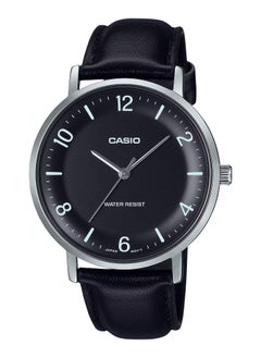 CASIO Standard Black Leather Analog Men's Watch MTP-VT03L-1B 