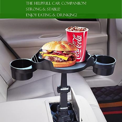 Olpad Car Cup Holder Tray, 360 Degrees Rotatable Car Food Tray with Phone Slot, Cup Holder Tray Table with Adjustable Base, Multifunctional Cup Holder Expander with Tray and Swivel Arm for Car - Image 4