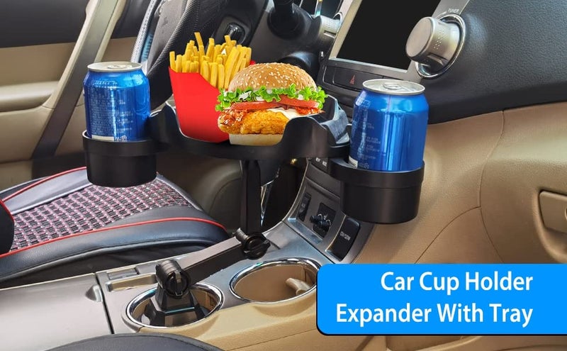 Olpad Car Cup Holder Tray, 360 Degrees Rotatable Car Food Tray with Phone Slot, Cup Holder Tray Table with Adjustable Base, Multifunctional Cup Holder Expander with Tray and Swivel Arm for Car - Image 5