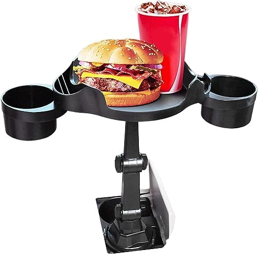 Olpad Car Cup Holder Tray, 360 Degrees Rotatable Car Food Tray with Phone Slot, Cup Holder Tray Table with Adjustable Base, Multifunctional Cup Holder Expander with Tray and Swivel Arm for Car - Image 2