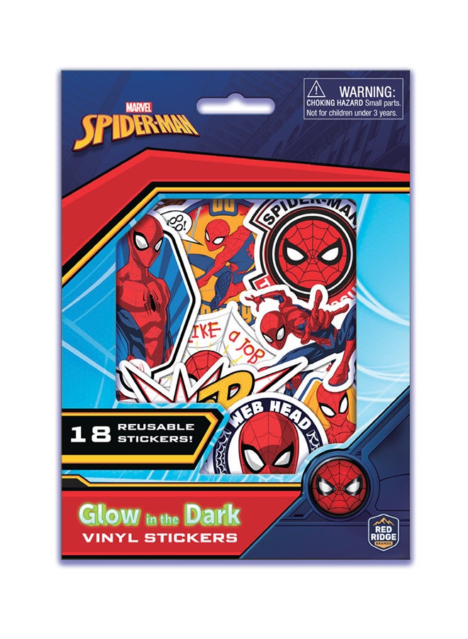Marvel Spider Man Glow in the Dark Vinyl Stickers | 18 Reusable Fun & Decorative Stickers | Self-Adhesive Stickers For Kids | Age 3+ - Image 1