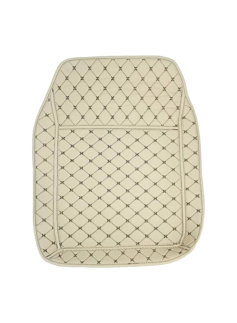 Universal Car Floor Mat 3D Car Floor Mat Set 5Pcs Set Car Mat Set Contrast Stitching Mat Beige - Image 4