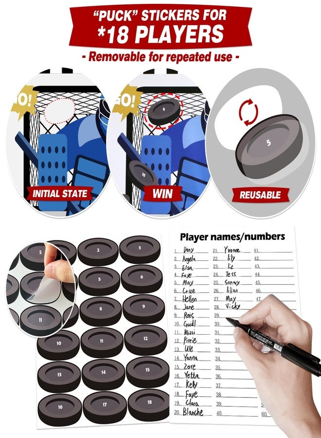 PARTYLOUD Pin The Puck on The Net, Hockey Party Birthday Party Games, Ice Hockey Holiday Party Fun Games Supplies Decorations Decor for Kids Families Adult Groups - Image 3