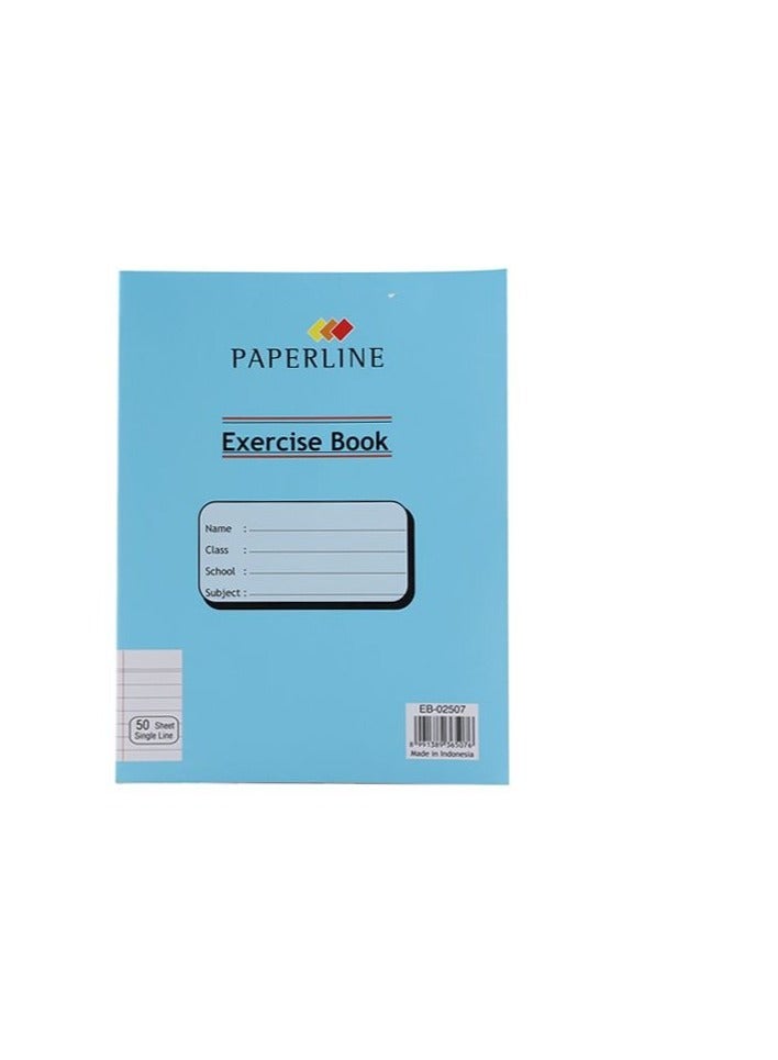 paperline 6-Piece Single Line Exercise Notebook 50-sheets