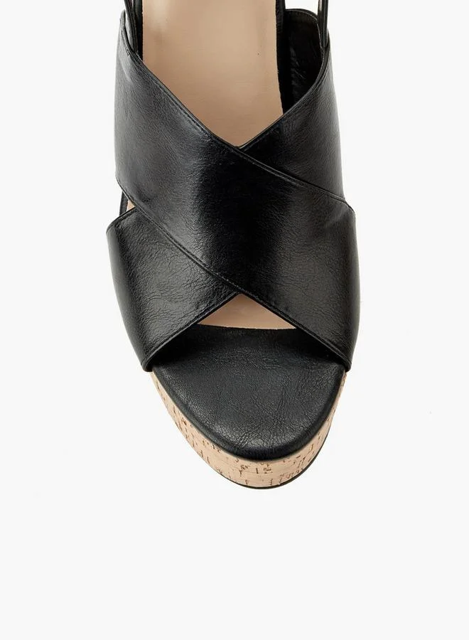 Surestep BLACK Women Wedge Heel Sandals for Women | Best Price UAE