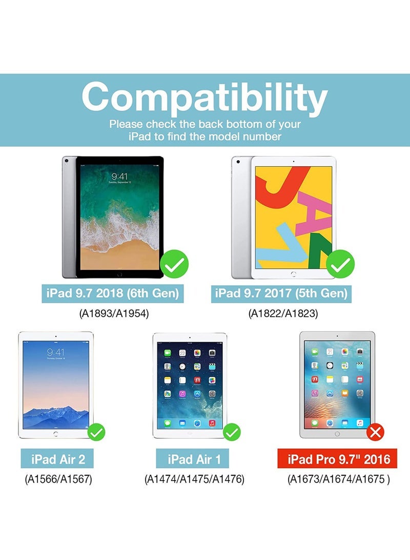 Captaintech 9.7 Inch Case iPad 6th 5th Generation Cases iPad Air 2, iPad Air Case Slim Soft TPU Cover Stand Smart Case for iPad 9.7 2018 2017 Model iPad Air 2 Air 1 - Image 2