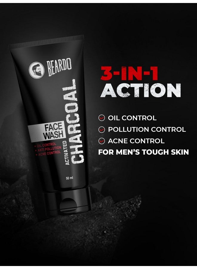 BEARDO Beardo Activated Charcoal Face Wash for men, 50ml | For Deep Pore Cleaning and Removes Dirt | face wash for acne and pimples | face wash for oily skin - Image 4