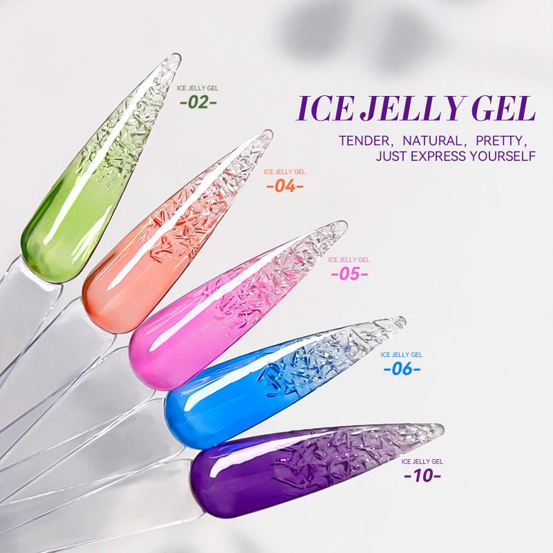 BORN PRETTY Ice Jelly Gel Nail Polish Jelly Halloween Hot Pink Gel Polish Sheer Transparent Hot Pink Natural Translucent Hema-Free Soak Off Gel Polish Nail Art DIY Christmas Gift 15ML - Image 3