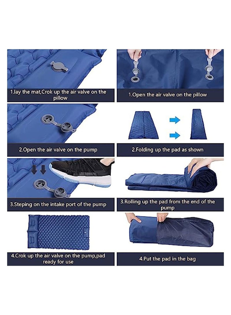 Double Camping Sleeping Pad Inflatable Presser Foot Ultralight 2 Person Pillow Hiking Travel Backpacking Tent - Image 5