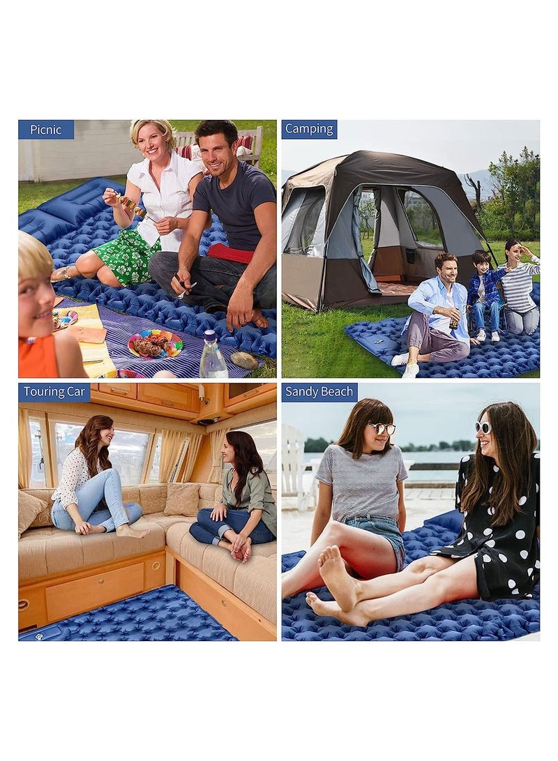 Double Camping Sleeping Pad Inflatable Presser Foot Ultralight 2 Person Pillow Hiking Travel Backpacking Tent - Image 4