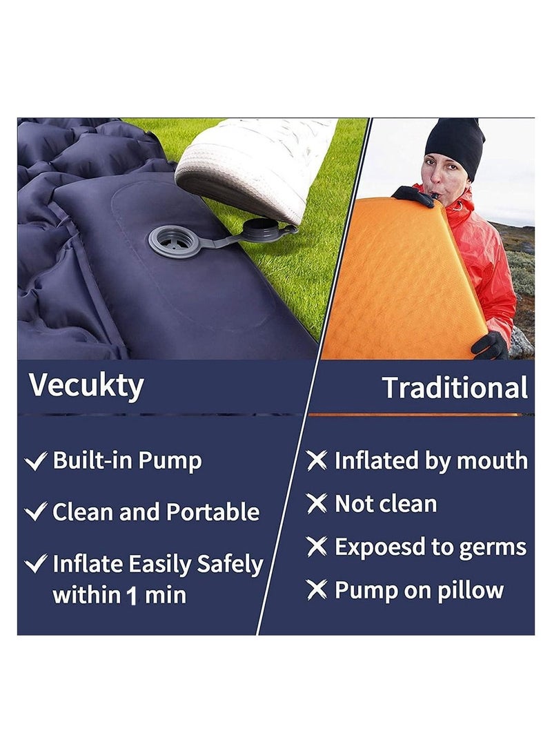Double Camping Sleeping Pad Inflatable Presser Foot Ultralight 2 Person Pillow Hiking Travel Backpacking Tent - Image 2