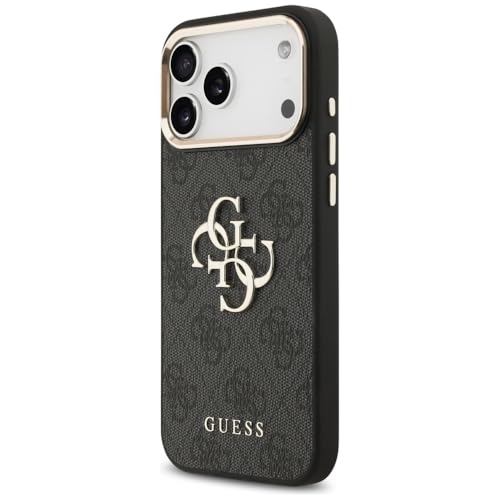 CG MOBILE Guess [Official Licensed] Protective Case Designed for iPhone 17 Pro Max | 4G Pu Leather Case with Big 4G & Classic Logo & Gold Metal Camera Frame -Black - Image 2