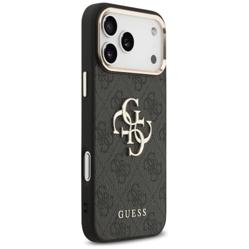 CG MOBILE Guess [Official Licensed] Protective Case Designed for iPhone 17 Pro Max | 4G Pu Leather Case with Big 4G & Classic Logo & Gold Metal Camera Frame -Black - Image 4