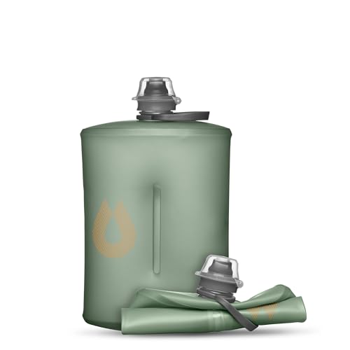 HydraPak Stow - Collapsible Backpacking Water Bottle (1 Liter) - BPA Free, Ultra Light, Spill-Proof Twist Cap - Sutro Green - Image 1
