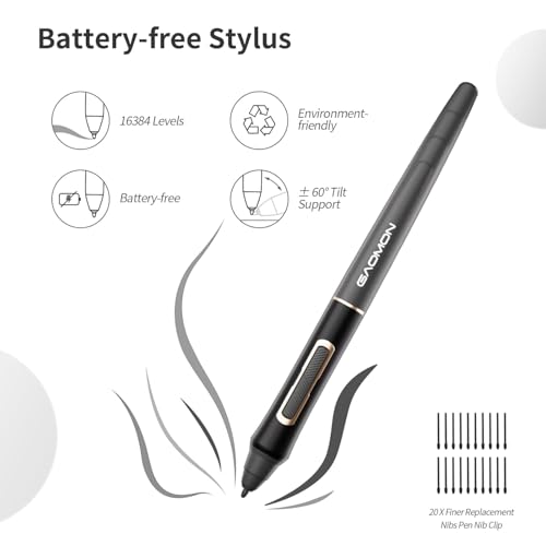 GAOMON Bluetooth Drawing Tablet GAOMON WH851 8 x 5 inches Graphics Tablet Digital Art Tablet Supports 16384 Levels Intuitive Dial with 8 Shortcut Keys TypeC Port Work with Windows Android Mac - Image 3