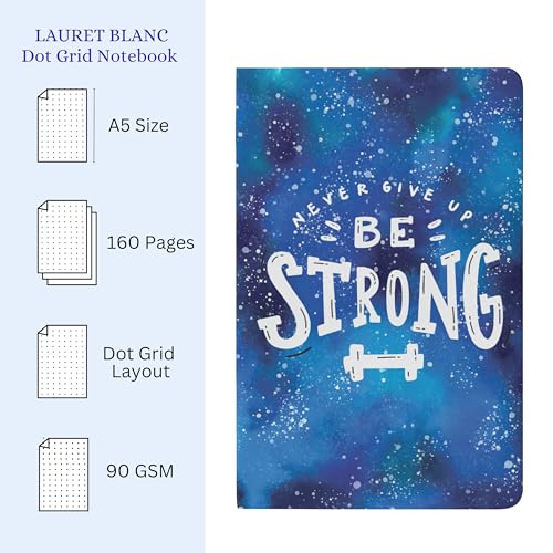 LAURET BLANC A5 Dot Grid Notebook Journal- 160 Pages, 90 GSM Natural Shade, Paperback (Never Give Up) - Image 2