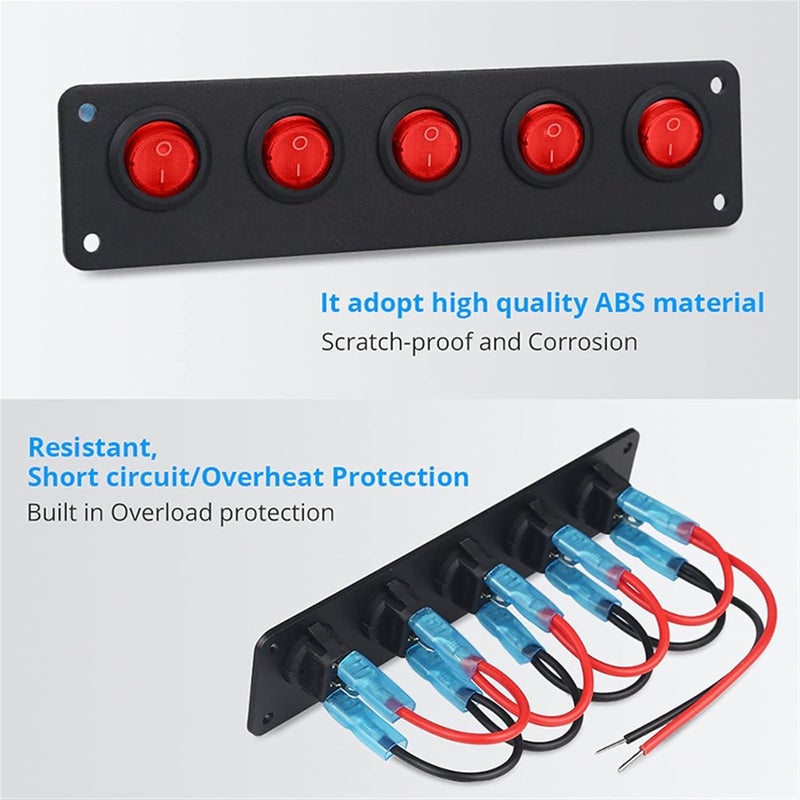 Wivplex 5 Gang Waterproof Toggle Switch Panel - Image 2