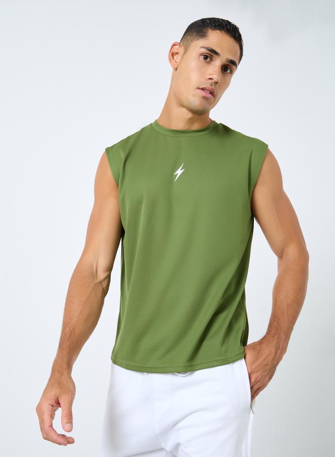 ستايلي اكتيف ستايلي تانك رياضي بقصة مريحة وطبعة بسيطة - Image 1