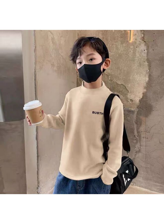 Boys' German Velvet Long-sleeved T-shirt, Versatile Bottoming Shirt, Kidsren's Winter New Style, Boys' German Velvet Warm Top, Inner Wear