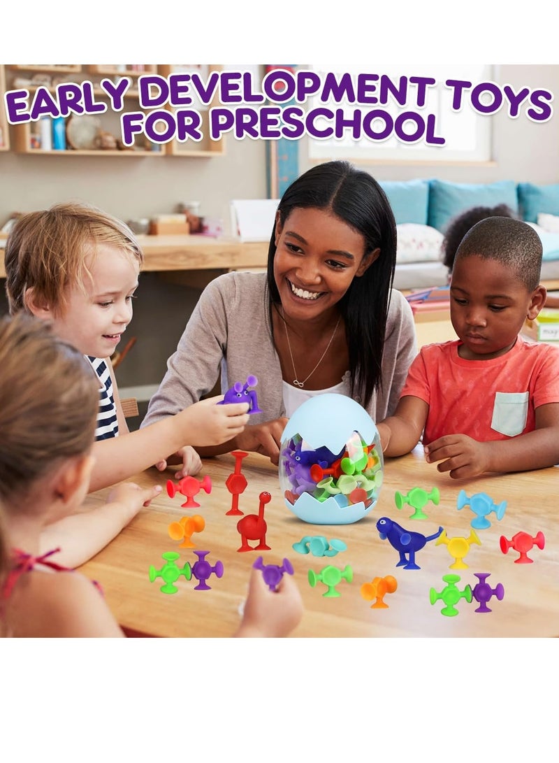 general Bath Toys 27 PCS Suction Toys Sensory Toys for Kids Ages 4-8 Boys Girls Stress Release Toys Travel Toys Suction Cup Toys Silicone - Image 4