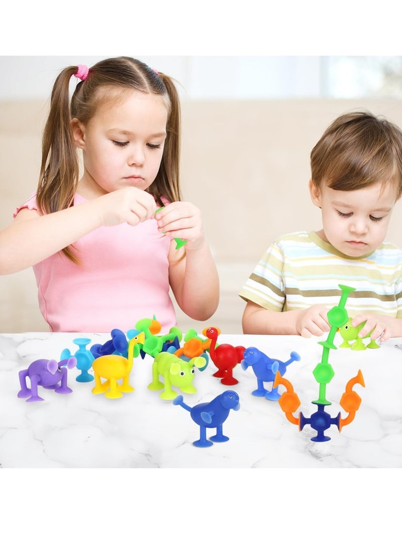general Bath Toys 27 PCS Suction Toys Sensory Toys for Kids Ages 4-8 Boys Girls Stress Release Toys Travel Toys Suction Cup Toys Silicone - Image 5