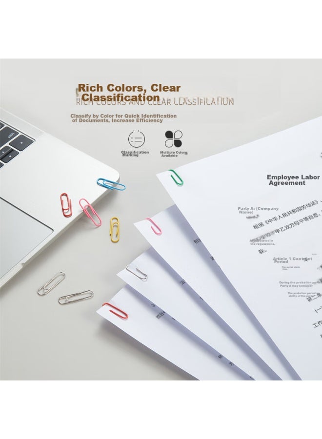 Kingdee Colored Paper Clips, Metal Binder Clips, 160 Pieces/tube, 29mm Large File Clips, Office Supplies - Image 4