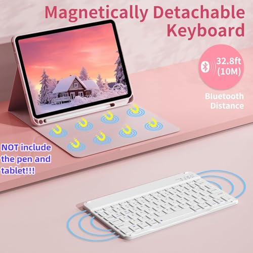 AnMengXinLing Keyboard Case for iPad mini 7 (A17 Pro)/Mini 6 with Mouse, 7 Color Rainbow Backlight Magnetic Detachable Wireless Keyboard Mouse with Pen Holder for iPad mini 7th/6th Gen,Black - Image 5