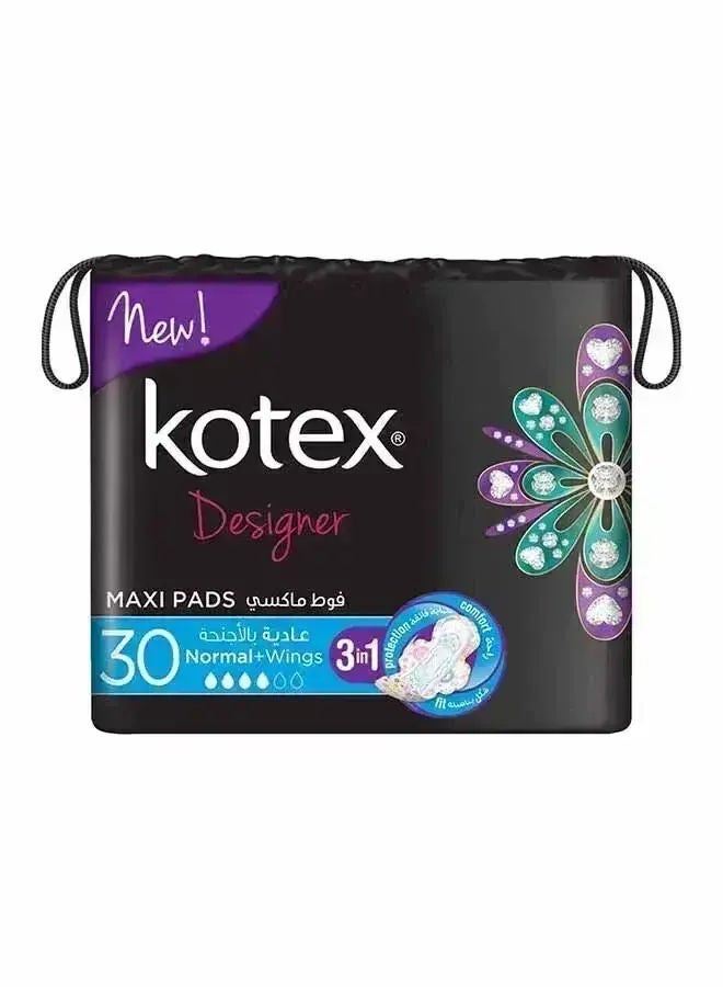 Kotex فوط صحية ماكسي سليم بأجنحة عادية من جوز الهند