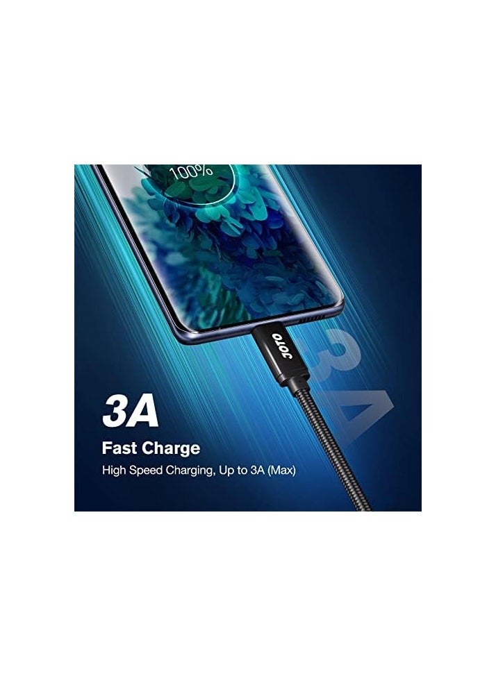 JOTO Type C Cable Extra Long 10ft, USB-C 3.1 Type-C to USB 3.0 Type A Charging Data Cable Heavy Duty Nylon Braided for iPad Pro 12.9/11 Galaxy Ultra S20+ S10 S9 Note 10 9 Tab S4 Nintendo Switch -Black - Image 3