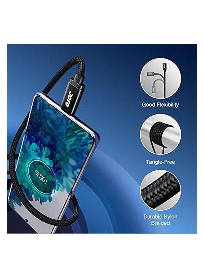 JOTO Type C Cable Extra Long 10ft, USB-C 3.1 Type-C to USB 3.0 Type A Charging Data Cable Heavy Duty Nylon Braided for iPad Pro 12.9/11 Galaxy Ultra S20+ S10 S9 Note 10 9 Tab S4 Nintendo Switch -Black - Image 5