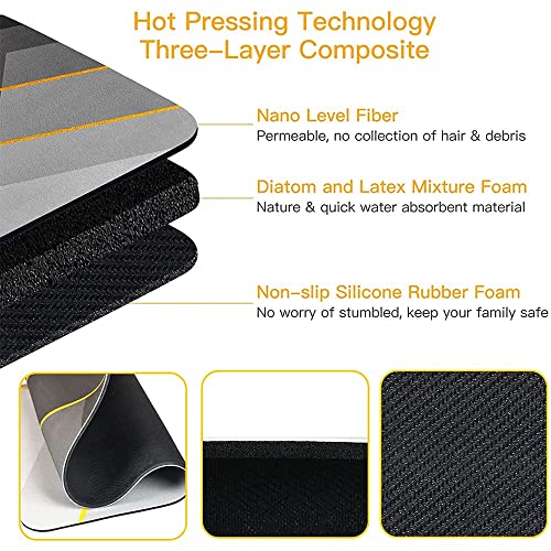 SKVM Memory Foam Water Absorbent Rectangular Shape Mat for Bathroom Kitchen Floor Door Entrance Anti Slip Foot Skid Shower mat (Design 1) - Image 2