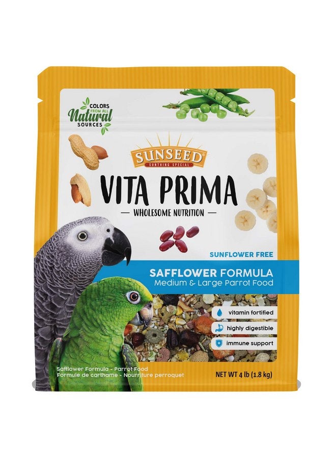 فيتاكرافت طعام الببغاء الكبير من Sunseed Vita Prima Wholesome Nutrition Safflower Formula، 4 رطل - Image 1
