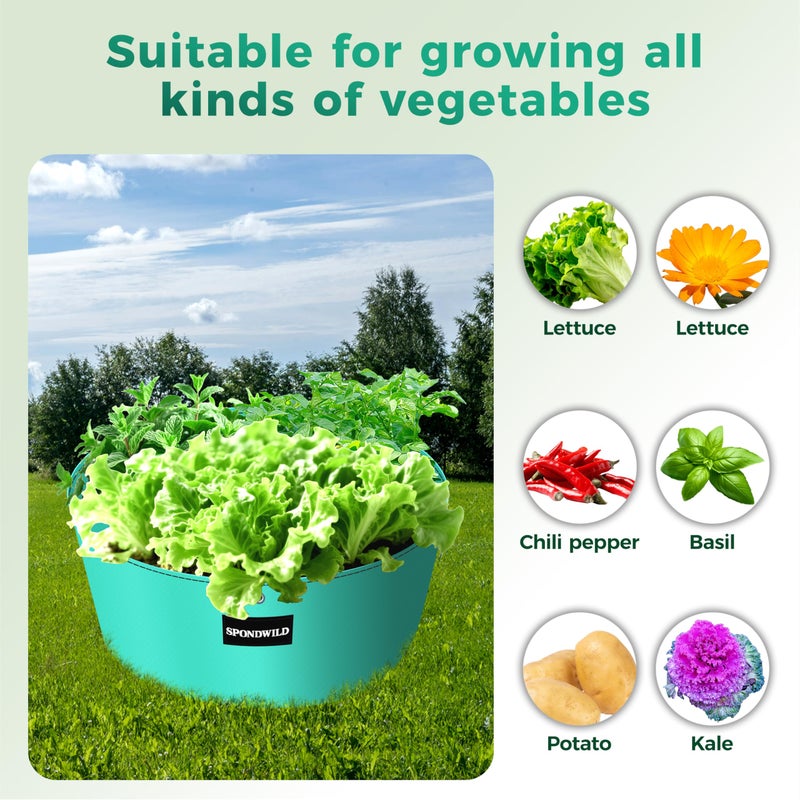 SPONDWILD 2 Pack 10 Gallon 3 Compartment Grow Bag, Vegetable Growing Bag Thickened PE Garden Pots with Drainage Holes, Branch-Binding Holes, Reusable Plant Bag for Vegetables,Flowers - Image 5
